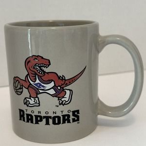 Toronto Raptors Coffee Mug Cup, NBA Grey w/Logo Red Purple VINTAGE